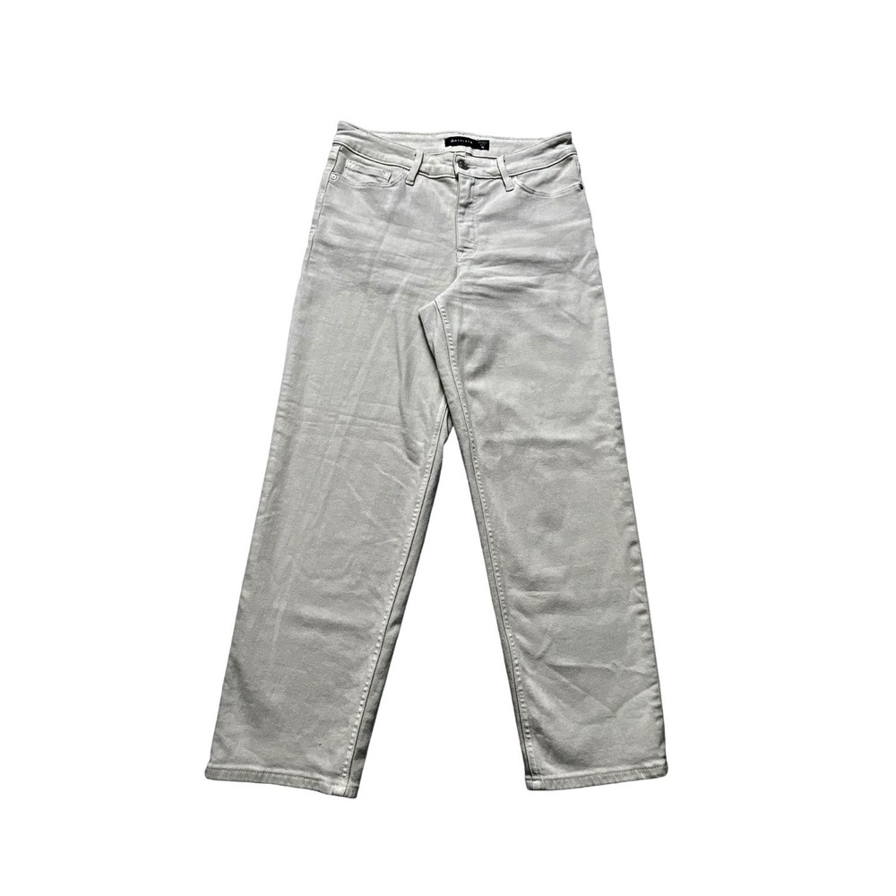Athleta Straight Jeans Womens 10 Beige Mid Rise Stretch Denim 5 Pocket